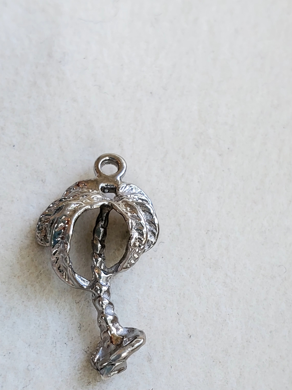 Sterling Silver Palm Tree Charm Pendant - 1.11g